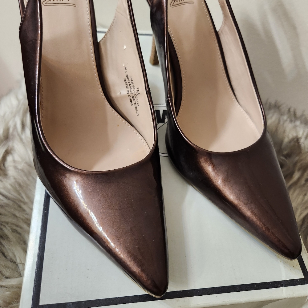 Metallic Brown Slingbacks - Picture 2 of 4